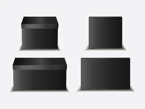 Isolated Black Box Mockup EPS Vector EPS Vector Illustrazione stock