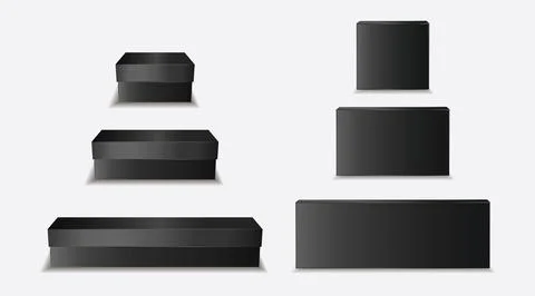 Isolated Black Box Mockup EPS Vector EPS Vector Stock Illustration