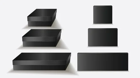 Isolated Black Box Mockup EPS Vector EPS Vector Stock Illustration