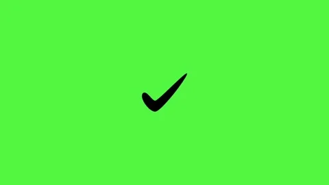 Isolated black check mark animated on bright green screen for confirmation Stock Footage 314786478