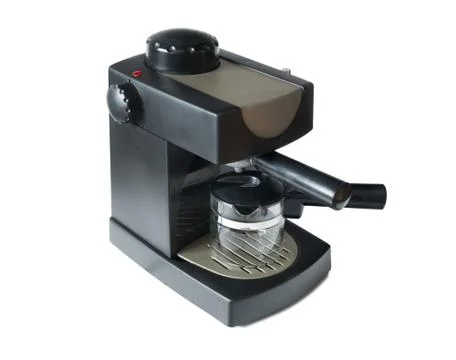 Isolated black coffee machine Stock Photos