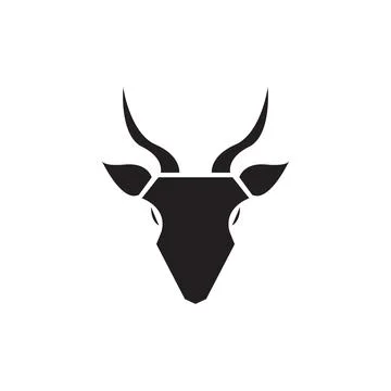 Isolated black head cow polygon logo design vector graphic symbol icon illu.. Stock Illustration