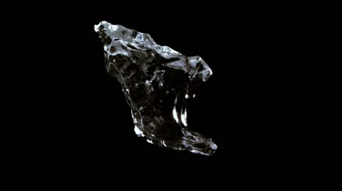 Isolated on Black Ice Rotating 1b Stock Footage 10833086