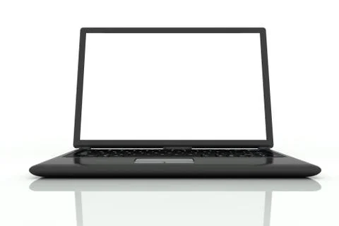 Isolated black laptop in front view Ilustração Stock