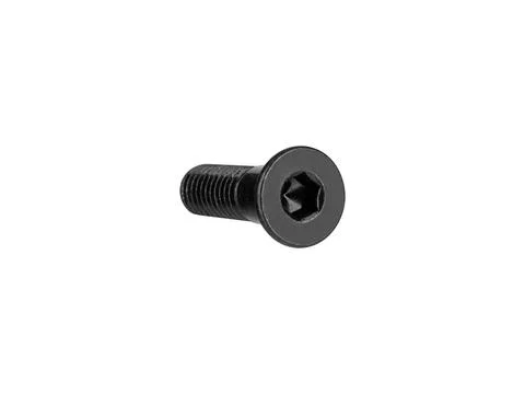 Isolated Black Metal Countersunk Hex Screw for Engineering and Hardware Use Stock Photos