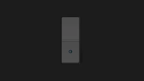 Isolated black modern light power switch turning on and off Dark background Stock Footage 329181704