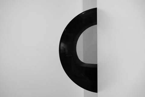 Isolated black object against a white background, creating a bold and dramatic c 스톡 사진