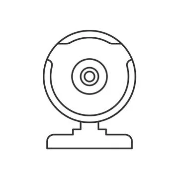 Isolated black outline web camera on white background. Line icon. 스톡 일러스트