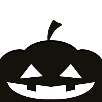 Isolated black pumpkin on a white background. Stock Illustration