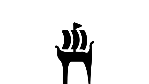 Isolated black ship icon on white background Stock Footage 327761503