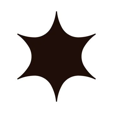 Isolated Black Six Pointed Star Shape Vector Illustrazione stock