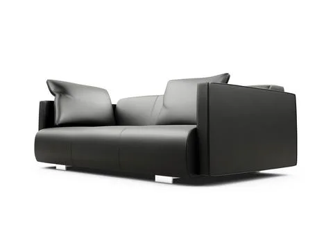Isolated black sofa on a white background Stock-Illustration