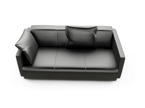 Isolated black sofa on a white background Stock Illustration