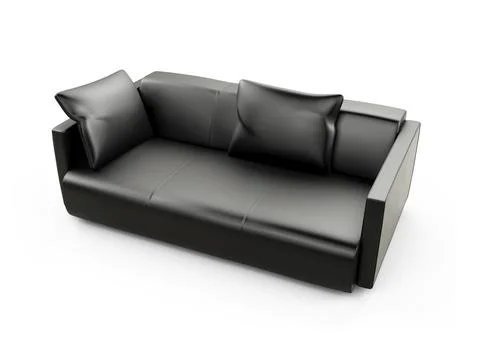 Isolated black sofa on a white background Stock-Illustration