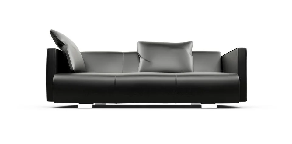 Isolated black sofa on a white background Stock Illustration
