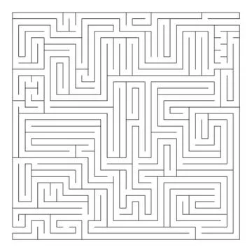 Isolated black square maze labyrinth Illustrazione stock