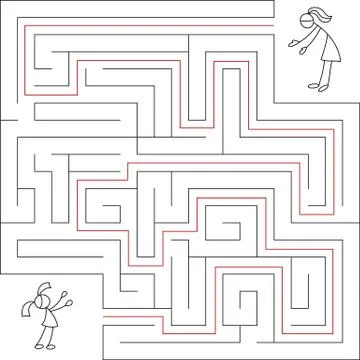 Isolated black square maze labyrinth Stock Illustration