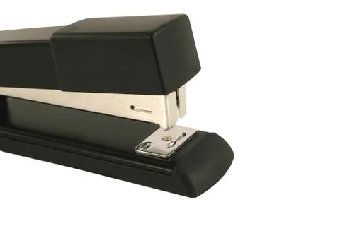Isolated black stapler on white Stock Photos
