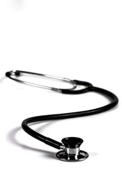 Isolated Black Stethoscope Stock Photos