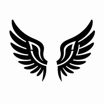 Isolated black tribal wings vector illustration on a white background, feat.. Illustrazione stock
