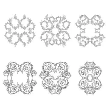 Isolated black Victorian elements Stock Illustration