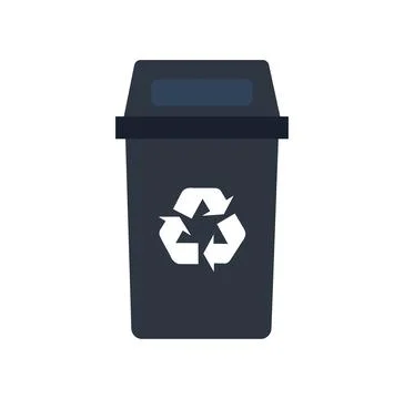 Isolated black waste container symbol Illustrazione stock
