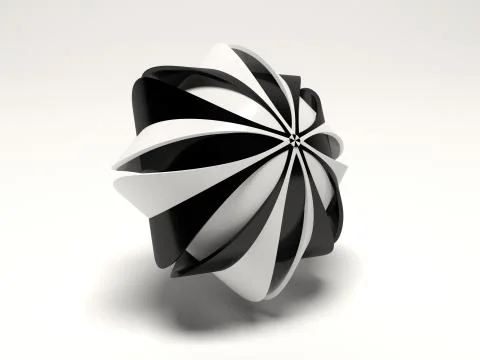 Isolated black white abstract object Stock Illustration