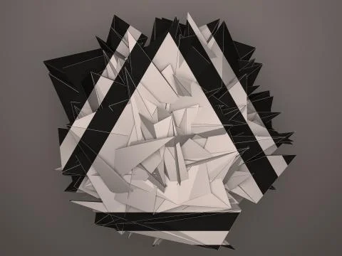 Isolated black white abstract object Stock Illustration