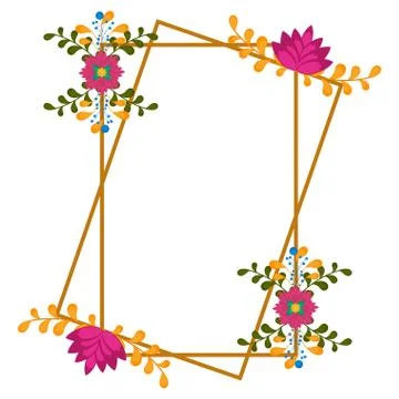Isolated blank floral frame Stock Illustration