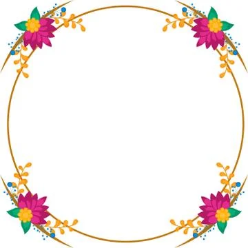 Isolated blank floral frame Stock Illustration