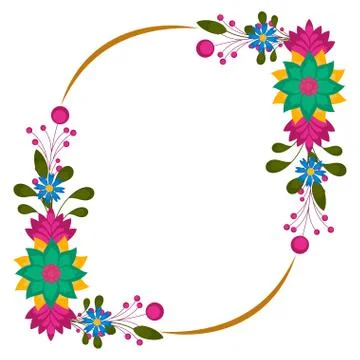 Isolated blank floral frame Stock Illustration