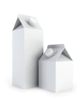 Isolated blank milk boxes Stock Illustration