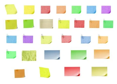 Isolated blank postit paper on withe background Stock Photos