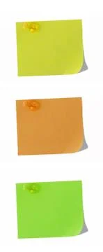 Isolated blank postit paper on withe background Stock Photos