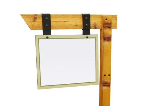 Isolated blank rustic sign Foto stock