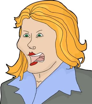 Isolated Blond Yelling Stock Illustration