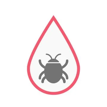 Isolated blood drop with a bug Stock Illustration