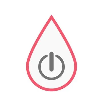 Isolated blood drop with an off button 스톡 일러스트