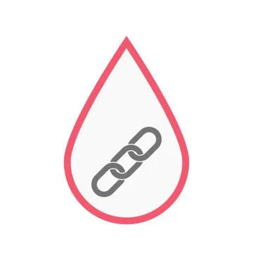 Isolated blood drop with a chain Stock Illustration