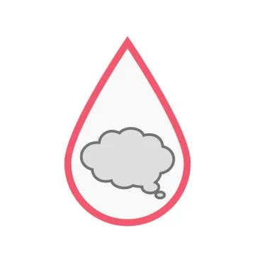 Isolated blood drop with a comic cloud balloon Stock Illustration
