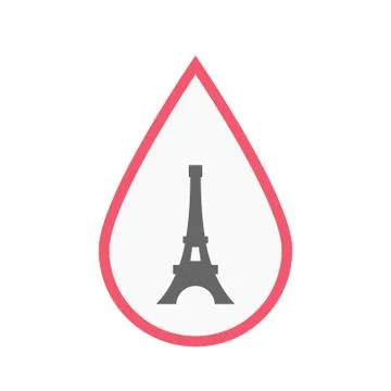 Isolated blood drop with   the Eiffel tower イラスト素材