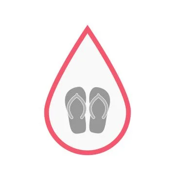 Isolated blood drop with   a pair of flops Ilustração Stock