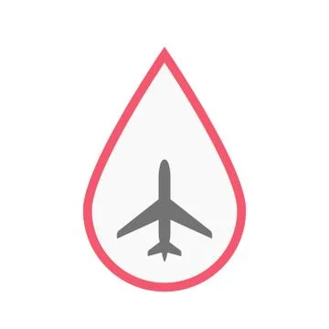 Isolated blood drop with a plane Stock Illustration