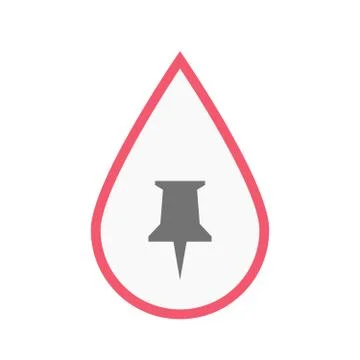 Isolated blood drop with a push pin Stock Illustration