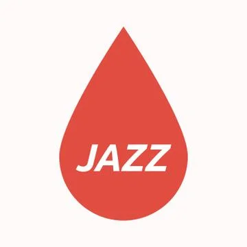 Isolated blood drop with    the text JAZZ Stock Illustration