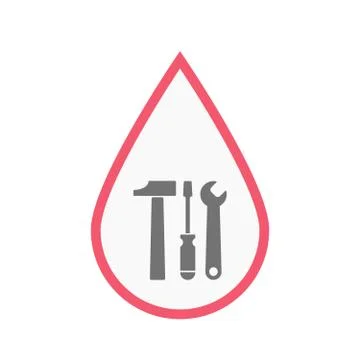 Isolated blood drop with a tool set Ilustração Stock