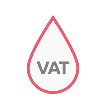 Isolated blood drop with  the value added tax acronym VAT 스톡 일러스트