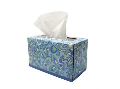Isolated blue box of tissues Foto stock