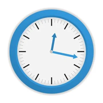 Isolated blue clock on white background Stock Illustration