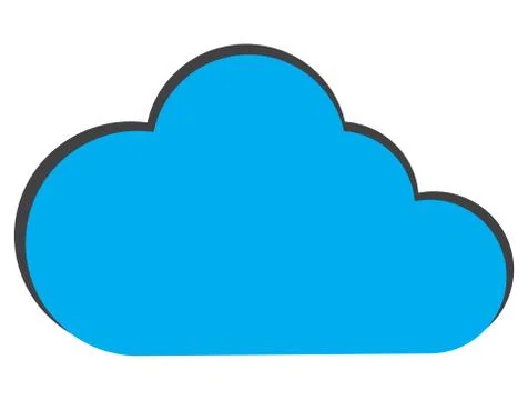 Isolated blue cloud Stock Illustration